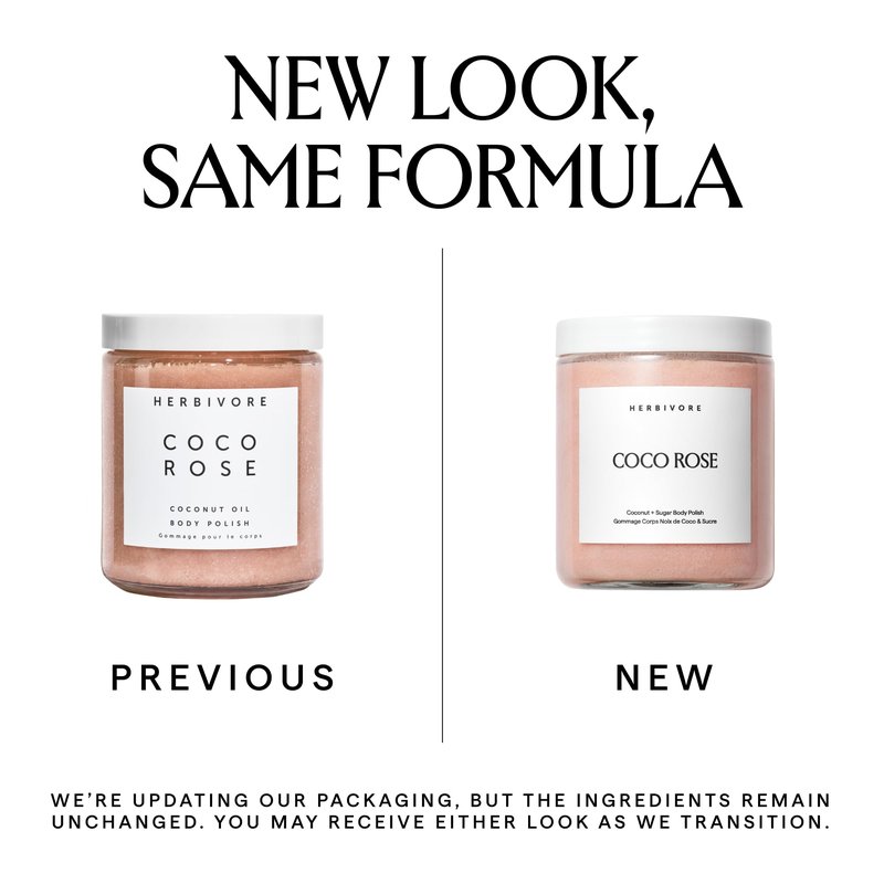 HERBIVORE Coco Rose Coconut Oil Body Polish | Exfoliating Body Scrub with Shea Butter | Smooths & Softens Skin, Plant-Based, Vegan, for All Skin Types, 237 mL / 8 oz