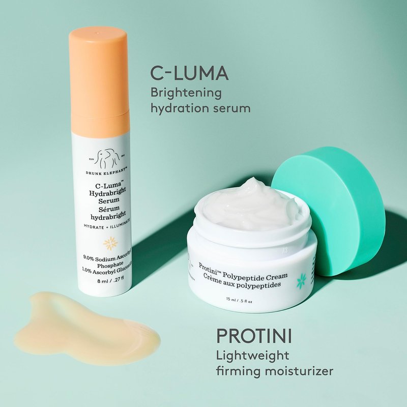 Drunk Elephant Trust The Pros - Travel Size - Illuminate and Firm Kit - Clean Clinical Skincare - Cruelty-Free - Dermatologist-Tested - Free of Essential Oils, Silicones, and Fragrance