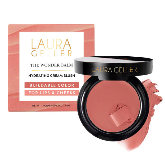 LAURA GELLER NEW YORK The Wonder Balm Cream Blush – Pinch-Me Pink – Hydrating Multi-Use Cheek & Lip Color – Squalane & Sunflower Oil – Lightweight, Buildable Sheer Glow – For Mature & Dry Skin – Vegan