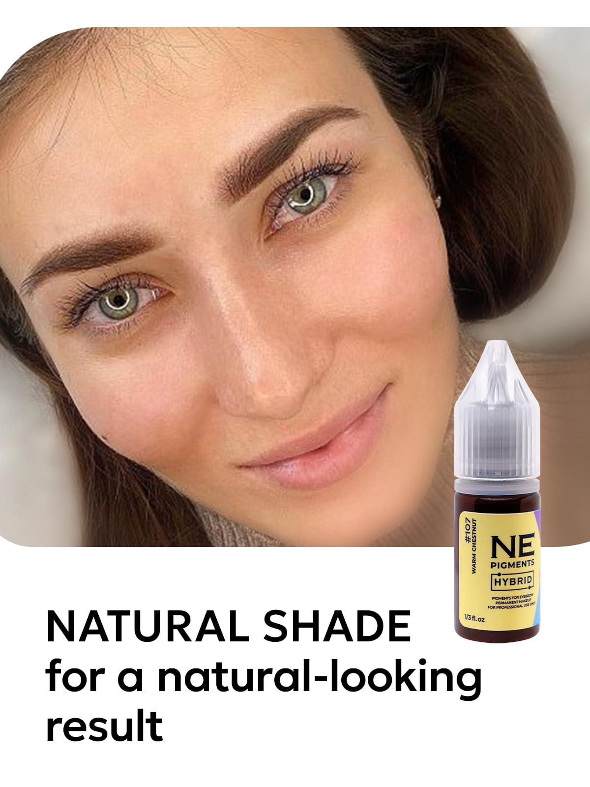#107 Warm Chestnut - by Elena Nechaeva - Microblading Ink for Eyebrows - Permanent Makeup - Professional Tattoo Pigment