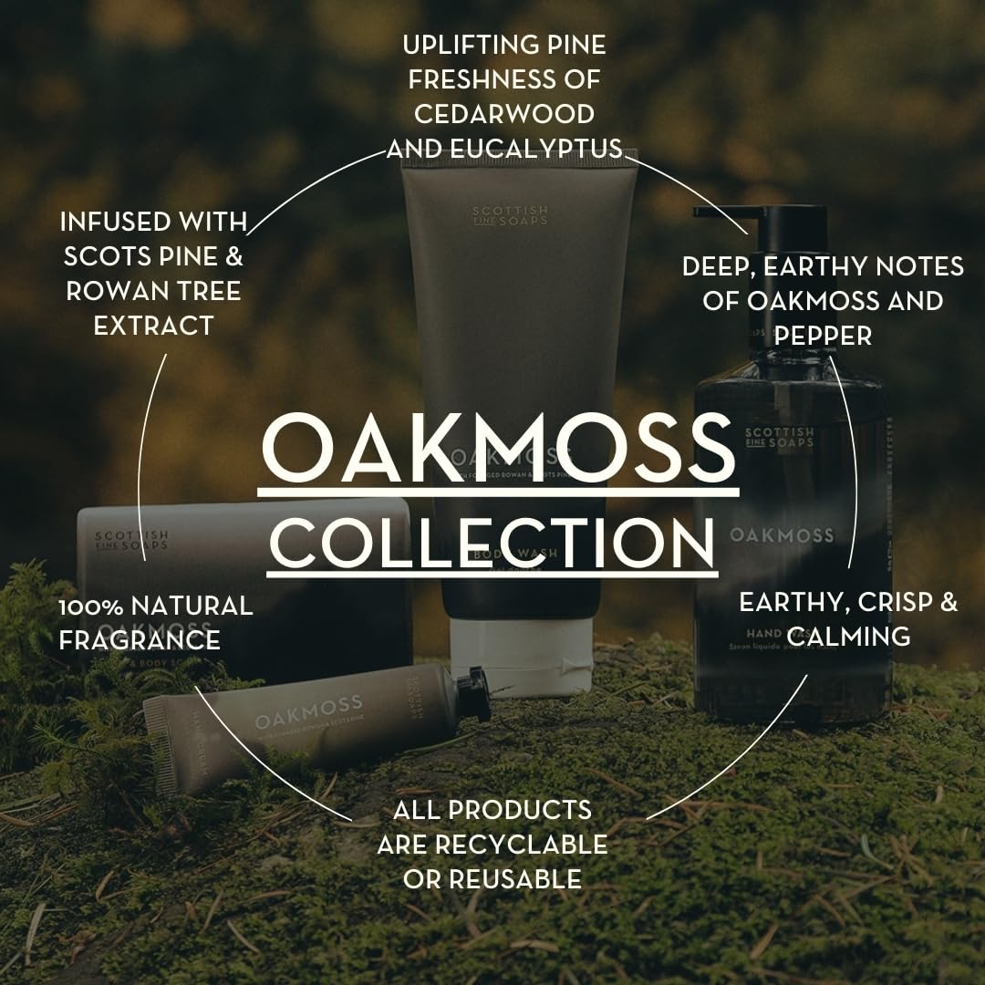 Scottish Fine Soaps Oakmoss Hand Wash Refill 1.2L – Eco-Friendly Refill Pouch with Panthenol and Oakmoss Extract