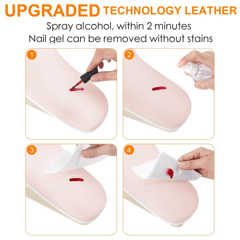 Arm Rest for Nails Tech Upgraded 10° Inclined, U-Shaped Manicure Nail Arm Rest Stand, Pink Nail Armrest for Nail Tech Hand Rests with Gold Aluminum Alloy Holder Non-Slip