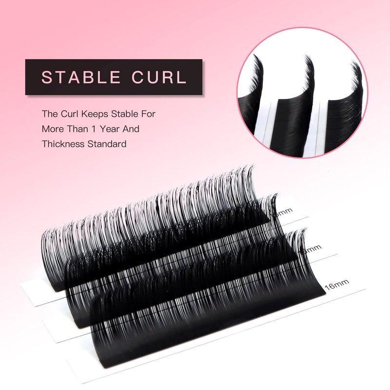 TDANCE Lash Extension Matte Black Eyelash Extension C CC D DD J B L Curl Volume & Classic Lash Extensions 0.03-0.18mm Thickness Professional Salon Use(0.18-CC,16 mm)