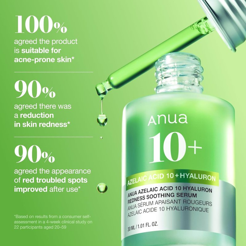Anua Azelaic Acid Serum - Soothing Hydrating Facial Serum for Blemish-Prone Skin | 1.01 fl oz