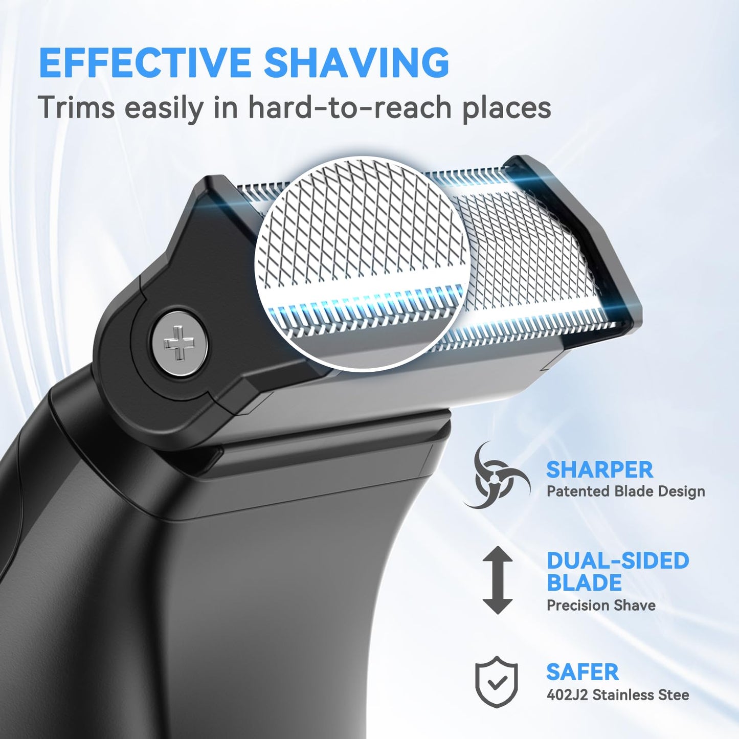 Manscape Body Hair Trimmer for Men 3-in-1 Groin, Pubic & Ball Trimmer with Skin Safe No-Nick Blades, IPX6 Waterproof Wet/Dry Electric Shaver for Chest, Underarms, Legs, USB-C Rechargeable Grooming Kit