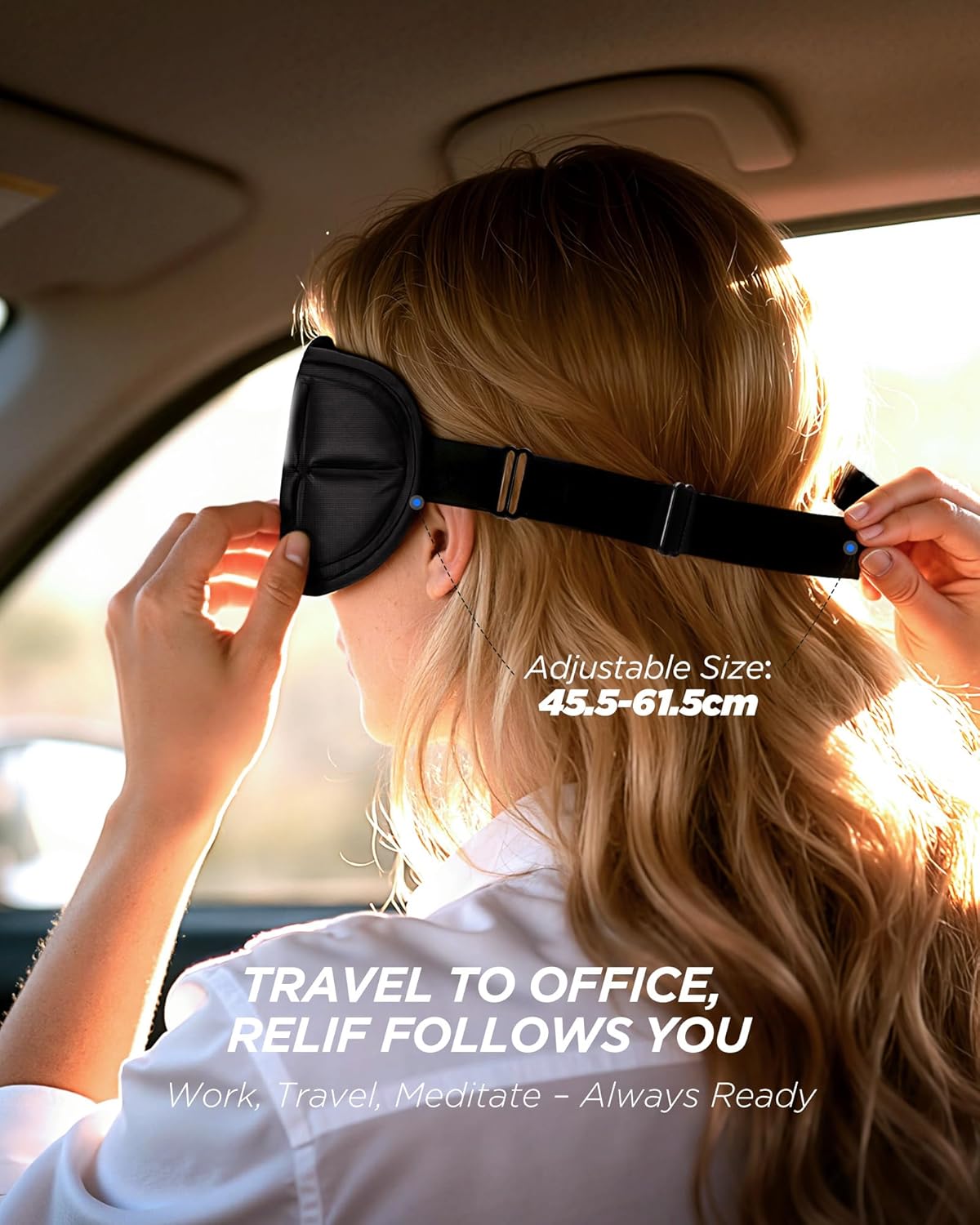 3D Cooling Sleep Mask - Double Coldfocus Gel for Hot & Cold Therapy | Blackout Eye Mask for Travel, Migraine Relief, 2 Packs