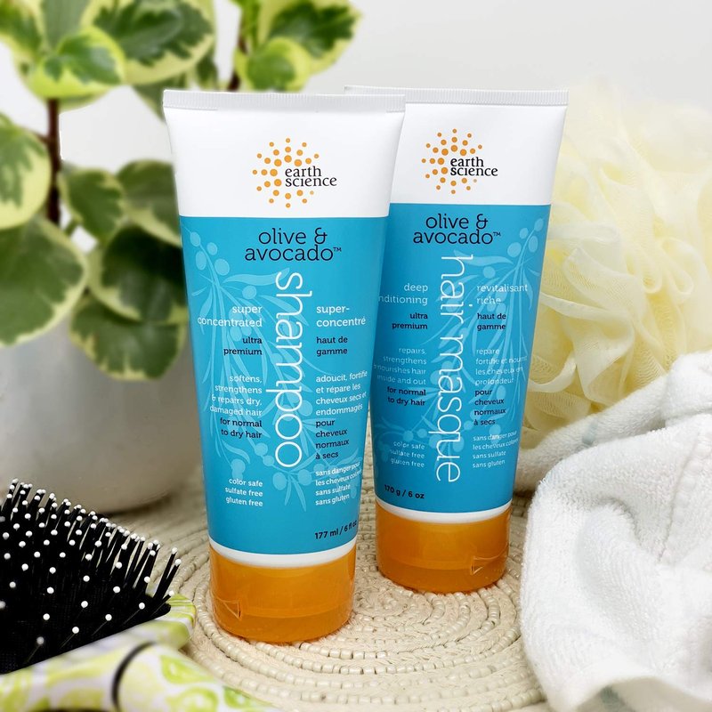 EARTH SCIENCE - Olive & Avocado Deep Conditioning Hair Masque: For Normal to Dry Hair (2 pk, 6 oz.)