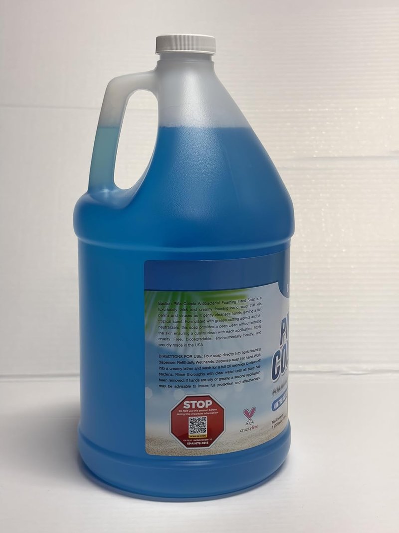 Bastion Foaming Antibacterial Hand Soap Refill - Pina Colada Scent | 1 Gallon Moisturizing Hand Wash for Home & Office