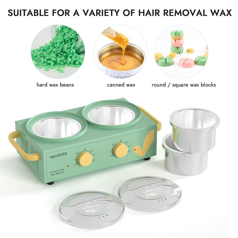 Professional Dual Wax Pot Warmer - 14oz Double Wax Pot for Salon & Spa | Independent Heating for Body Waxing
