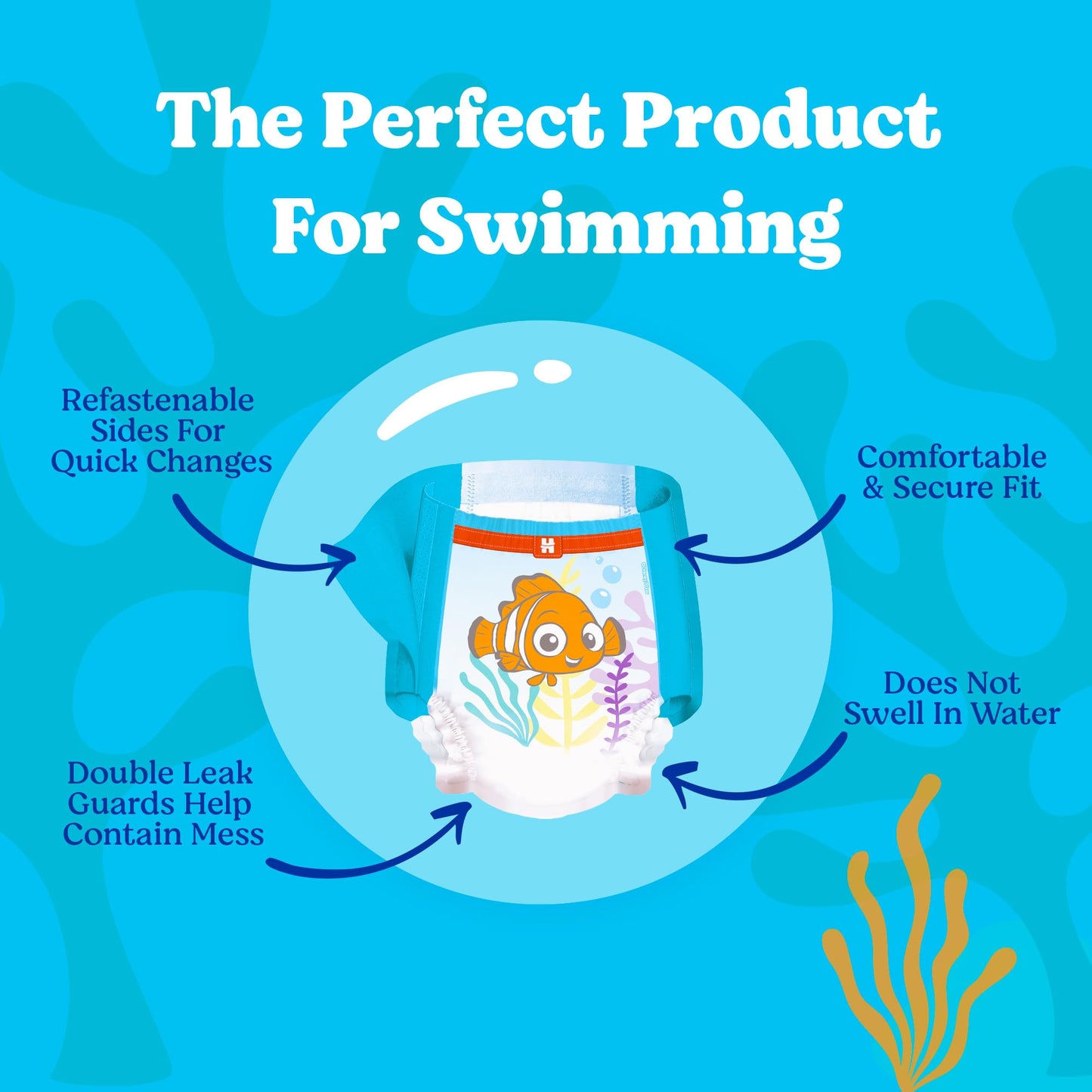 Huggies Little Swimmers Disposable Swimming Diapers, Size 4 (24-34 lbs), 18 Ct