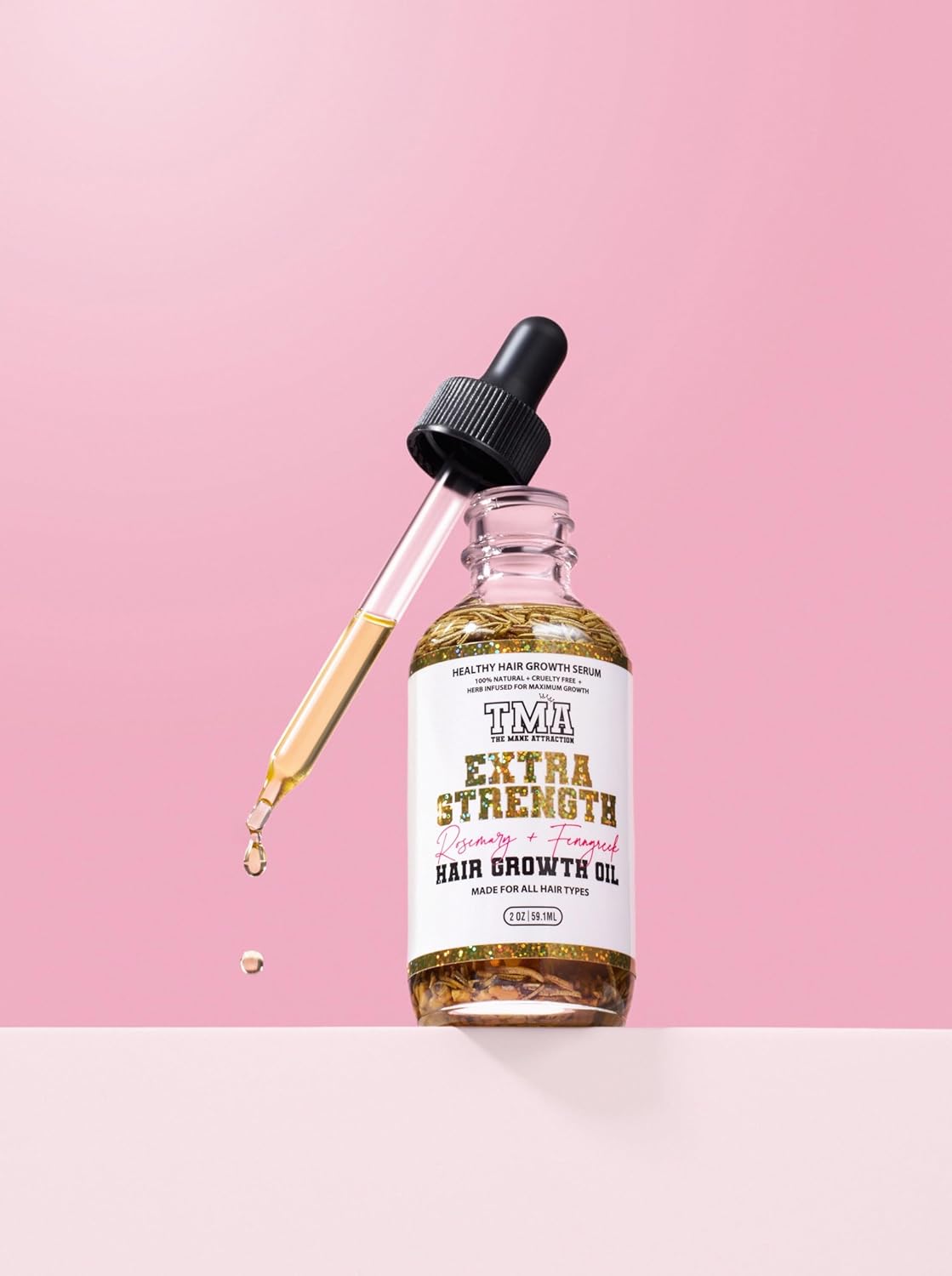 Herbal Hair Growth Oil - Extra-Strength Rosemary & Fenugreek Blend | Scalp Nourishing for All Hair Types, 2 Fl Oz