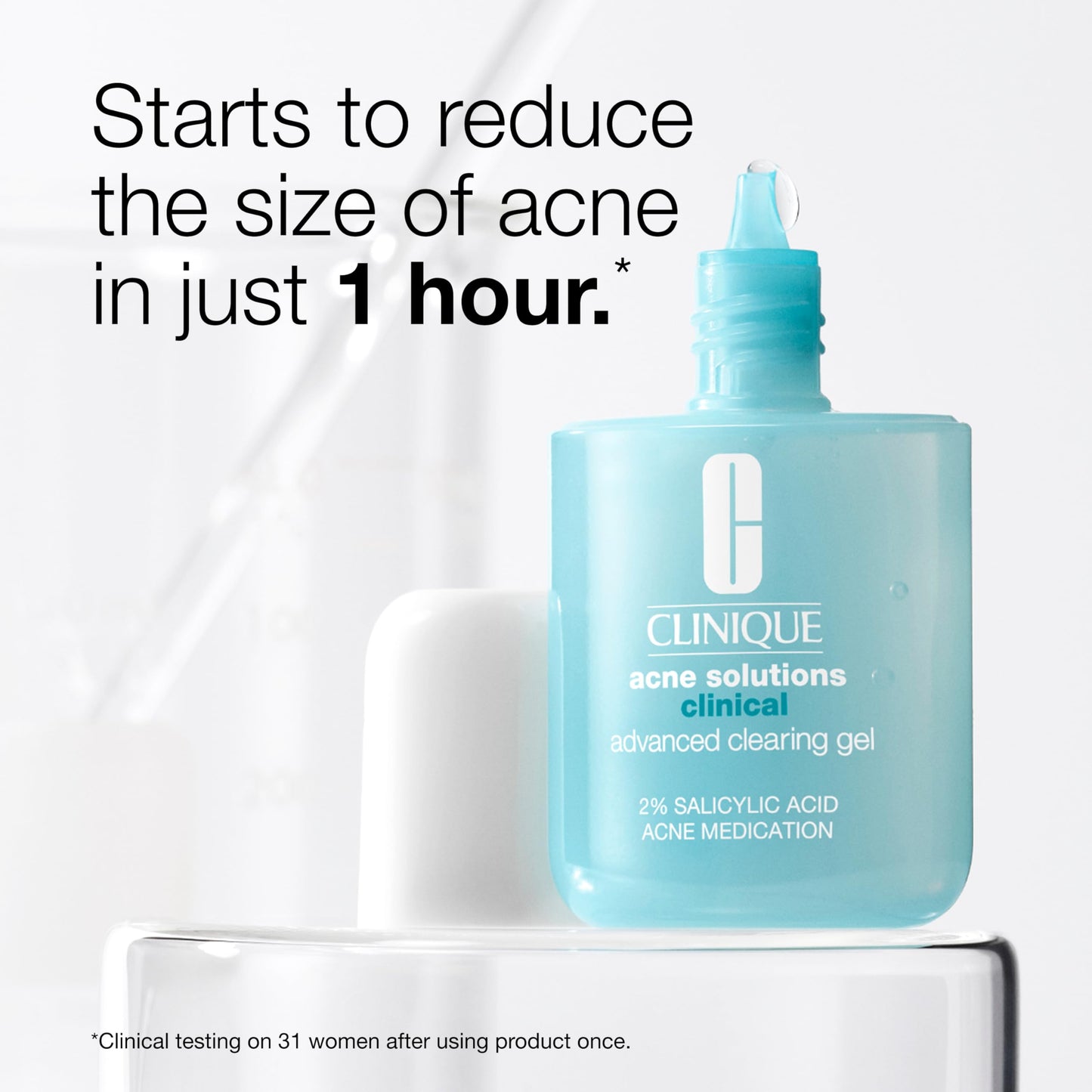 Clinique Acne Solutions Clinical Clearing Gel Acne Treatment With Witch Hazel + Salicylic Acid For Very Dry to Oily Skin Types | Oil-Free | Soothing, 0.68 Fl Oz