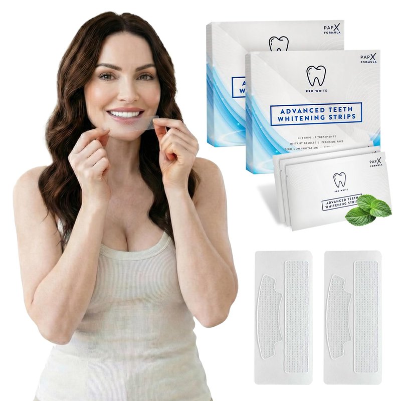 Pro White Advanced Whitening Strips - Teeth Strips with Fresh Mint Flavor- Whitening Strips With 28 Applications for Easy Daily Use - Refresh Your Smile with Fast Acting Teeth Whitening Strips- 2 pack