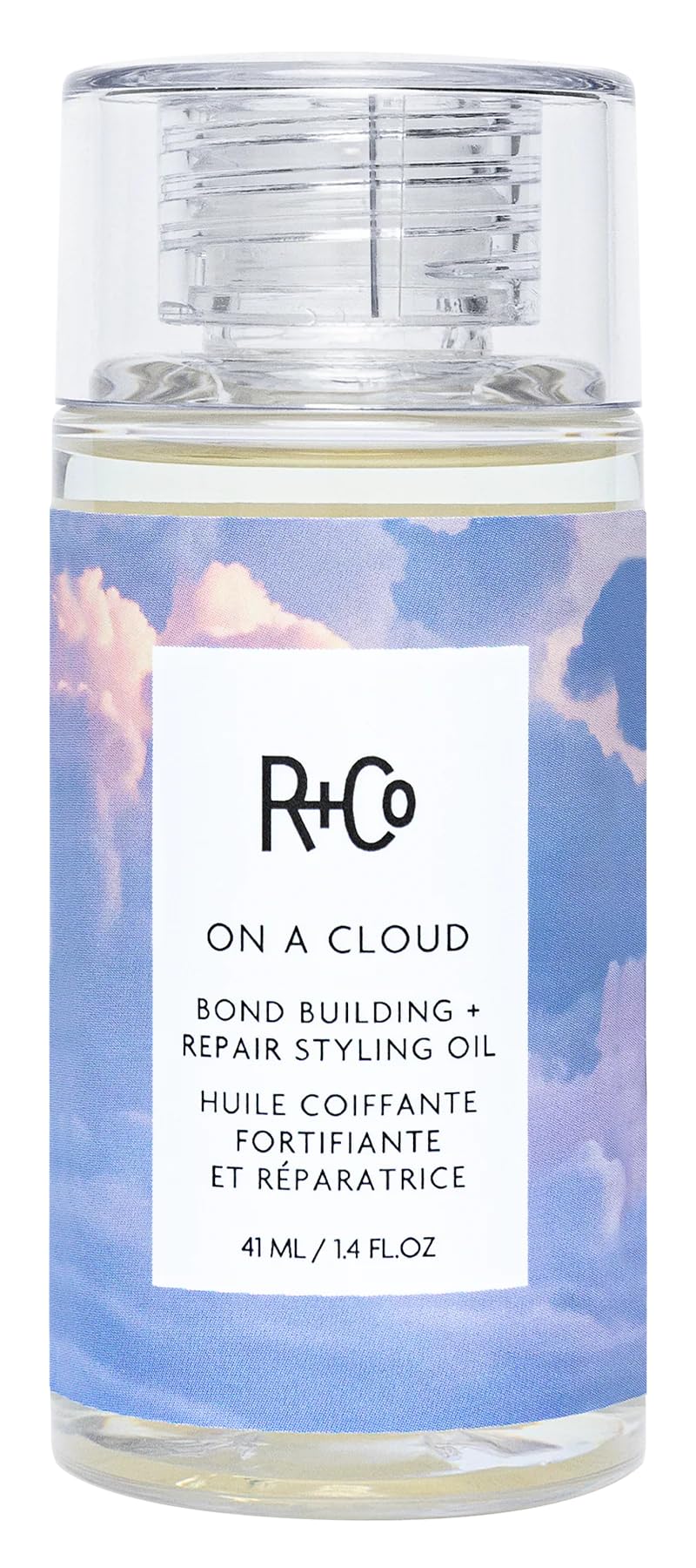 R+Co On a Cloud Bond Building Repair + Styling Oil - Lightweight Silicone-Free Hair Oil for Frizz Control, Shine, Heat & UV Protection - Strengthens & Repairs All Hair Types - 1.4 Fl Oz / 41 mL