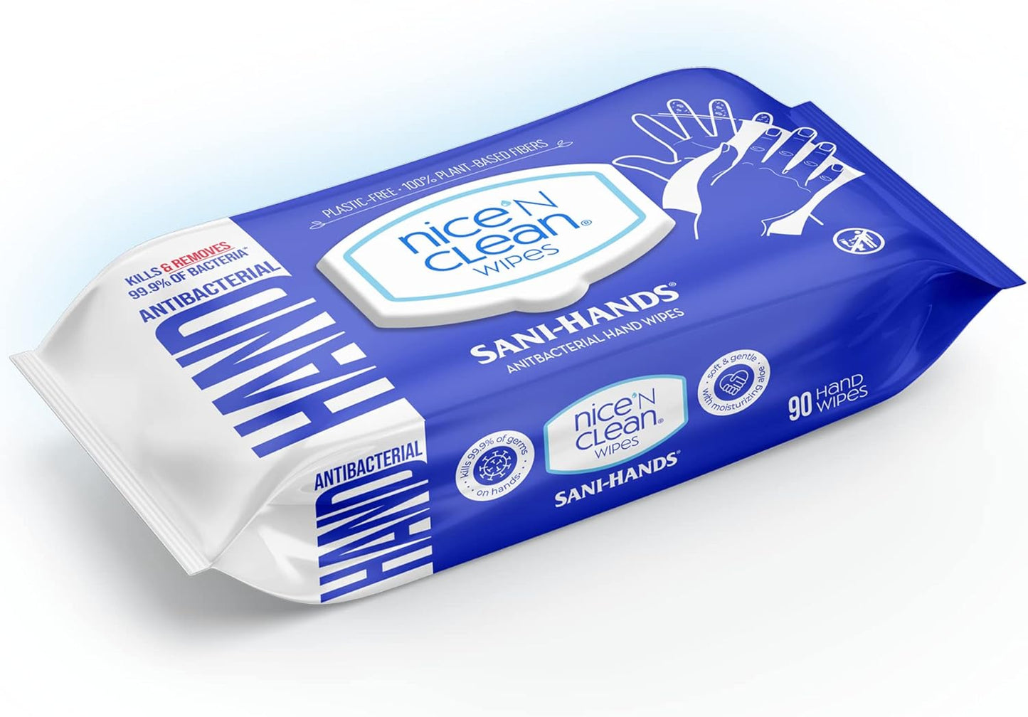 Sensitive Skin Wet Hand Wipes - Aloe Infused Hypoallergenic | 90 Count (8-Pack)