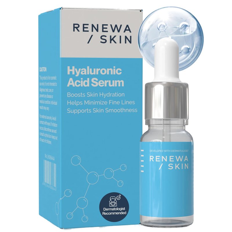 Renewa Skin Niacinamide + Hyaluronic Serum for Face – Lightweight Hydrating Serum for Smooth, Radiant-Looking Skin – Balances, Brightens & Refreshes – Fragrance-Free Daily Skincare, 30mL