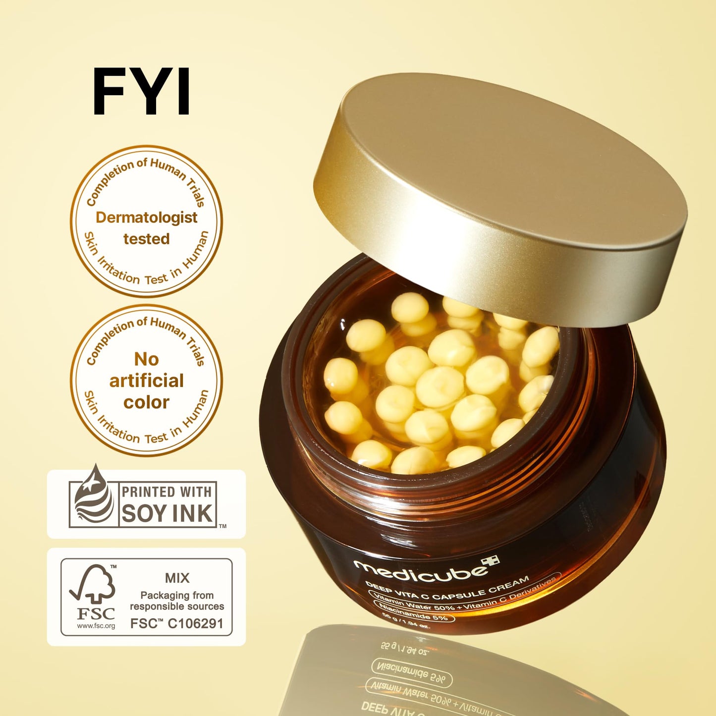 medicube All Over Glow Skin Duo: Deep Vitamin C Golden Capsule Face Moisturizer and Age-R Glutathione Glow Milky Toner
