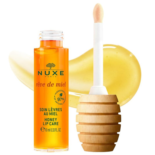 NUXE Rêve de Miel Honey Lip Gloss With Vitamin E and Lavender for Moisturized Shiny Lips, 97 Percent Natural, 0.33 Fl Oz