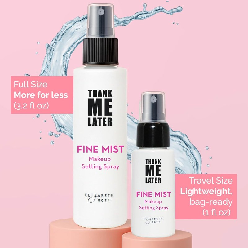 Elizabeth Mott Thank Me Later 3-in-1 Dewy Makeup Setting Spray - Hydrating Fine Mist with Niacinamide for Radiant Skin | 95 mL