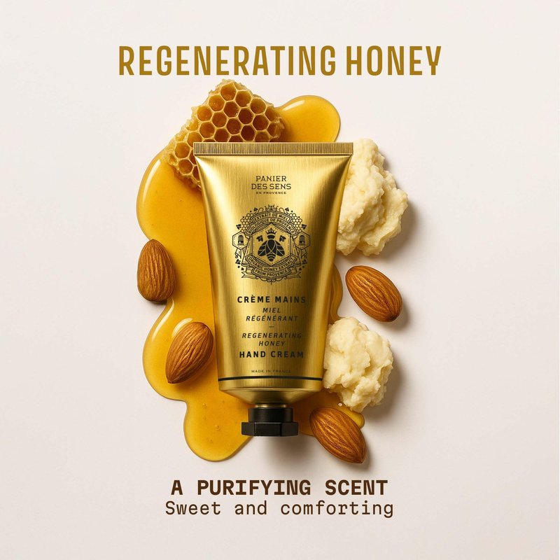 Panier des Sens – Honey Hand Cream – Moisturizing Hand Lotion for Dry Skin – Premium French Hand Cream, Softening Care for Women, 97% Natural Ingredients, 2.5 Fl Oz