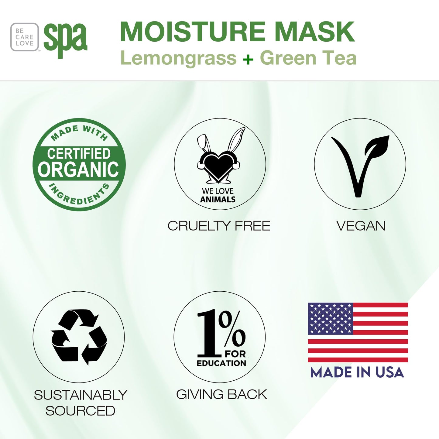 BCL SPA Organic Lemongrass and Green Tea for hands mask, foot mask, and body mask skin care spa treatment for women at home or professional spa with shea butter, argan oil, olive oil, aloe vera 16 oz