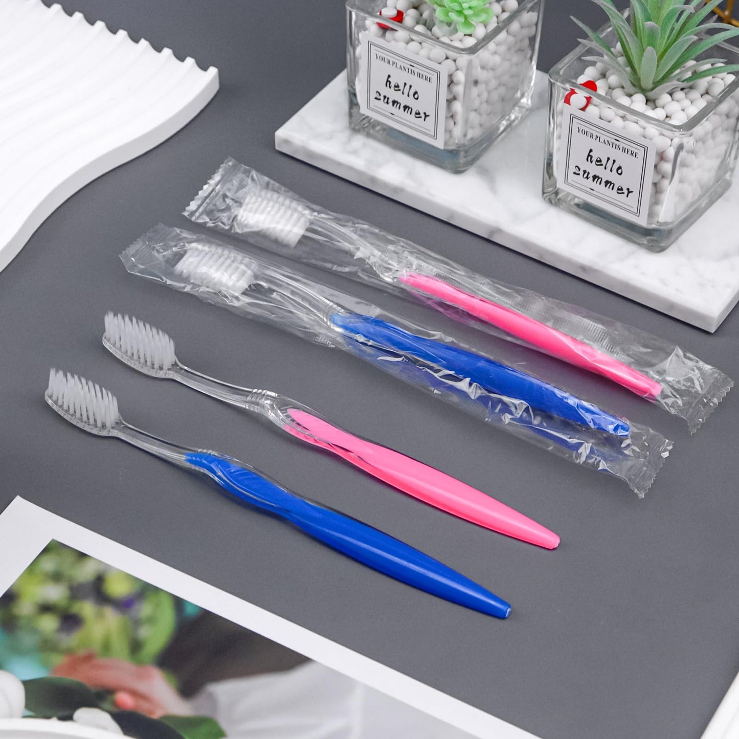 HQSLsund 150 pcs Prepasted Disposable Toothbrushes Bulk Individually Wrapped Pre Pasted Soft Bristle Tooth Brush Set Travel Toothbrushes for Homeless Gift Hotel Camping Travel
