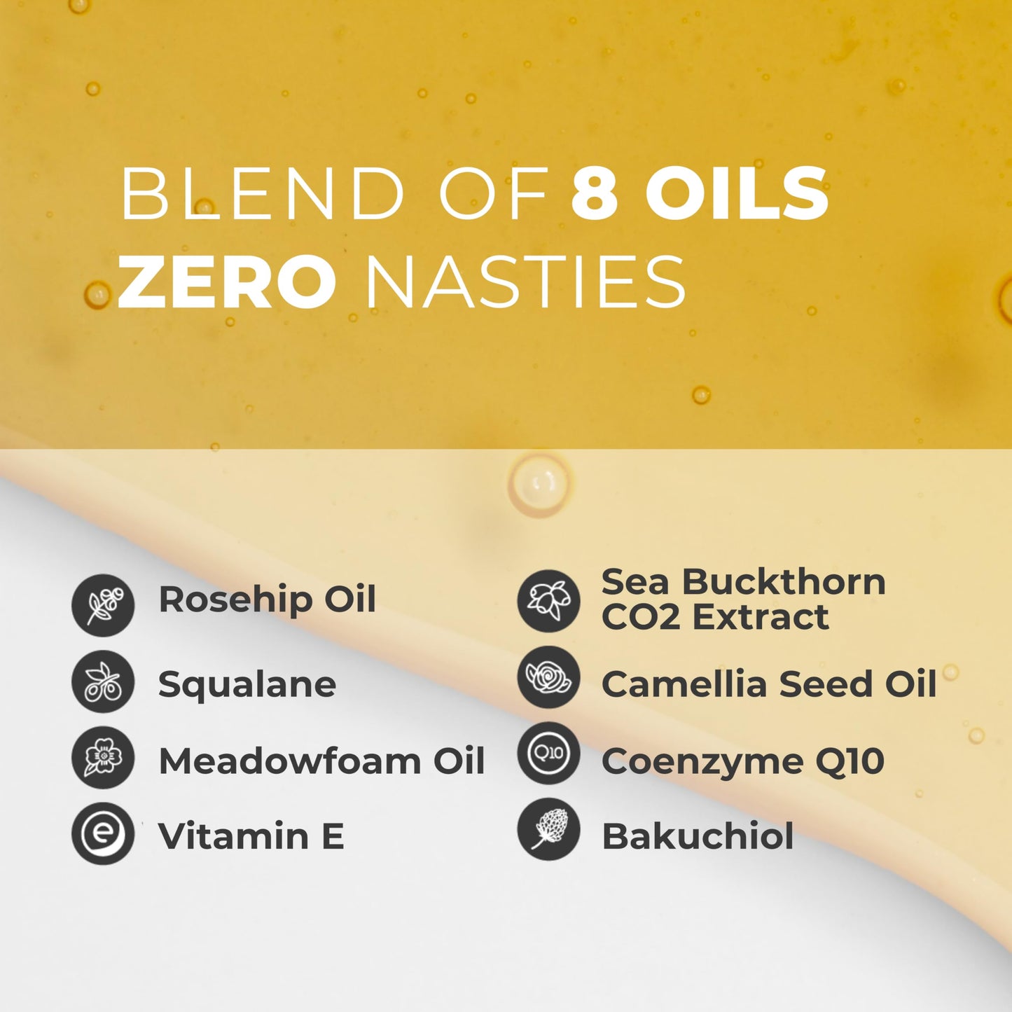 superRenew Retinol Alternative Organic Face Oil - Bakuchiol Night Oil with Sea Buckthorn, CoQ10, Squalane, Rosehip - Hydrating Anti-Aging Oil for Dry, Mature, Sensitive Skin (35ml)