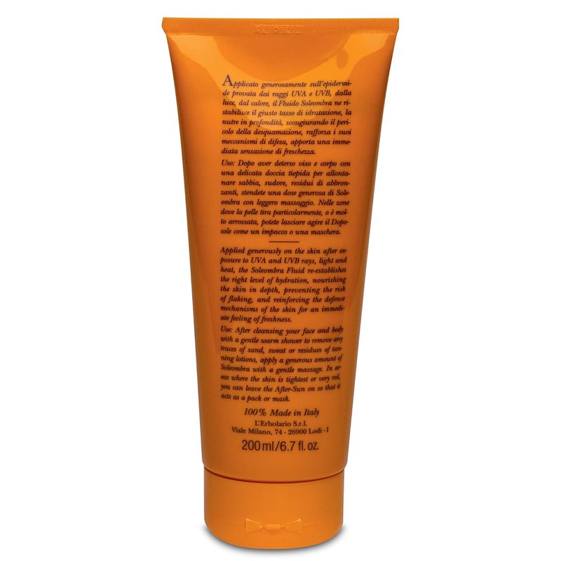 L'Erbolario Silky After-Sun Fluid | Hydrating Aloe Vera Lotion for Deep Moisture - 6.7 oz