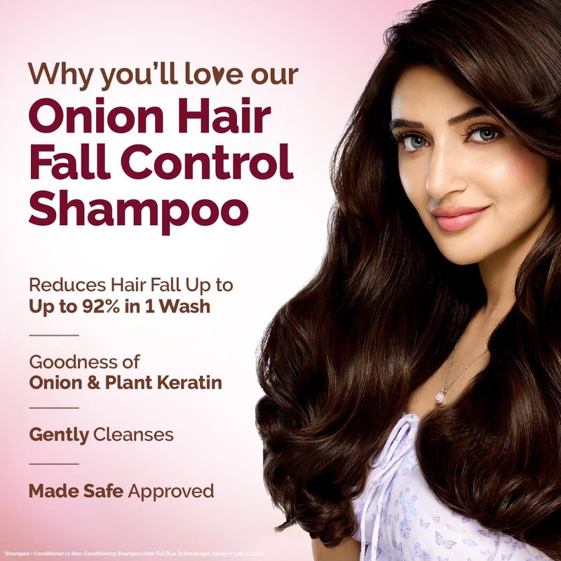 MAMAEARTH Onion Shampoo with Onion & Plant Keratin 21.98 Fl Oz (650ml)