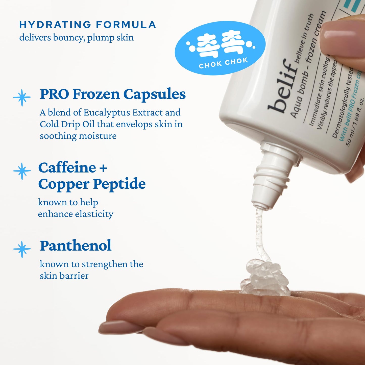belif Aqua Bomb Frozen Gel Cream - Cooling Relief with Panthenol & Niacinamide - Daily Soothing & Hydrating Moisturizer, Lightweight, Korean Skincare, 1.69 fl oz