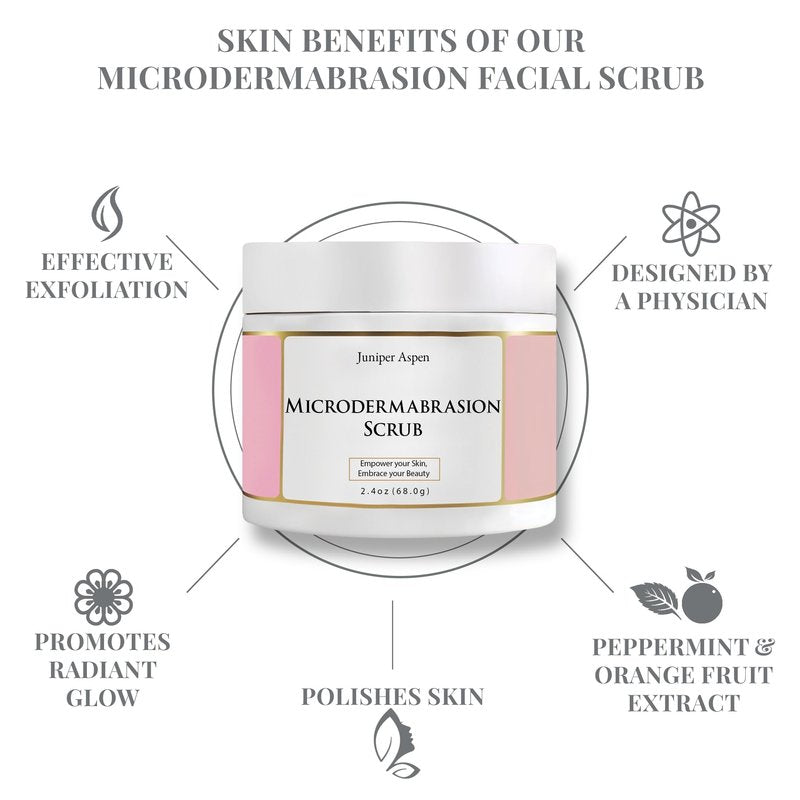 Microdermabrasion Facial Scrub – Exfoliating Face Scrub for Sensitive, Dry & Oily Skin – Deep Pore Cleansing Face Exfoliator for Smooth, Radiant Skin
