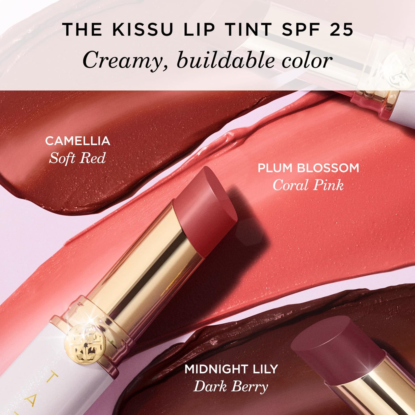 TATCHA The Kissu Lip Tint SPF 25 - Midnight Lily | Hydrating Tinted Lip Sunscreen. 0.14 oz