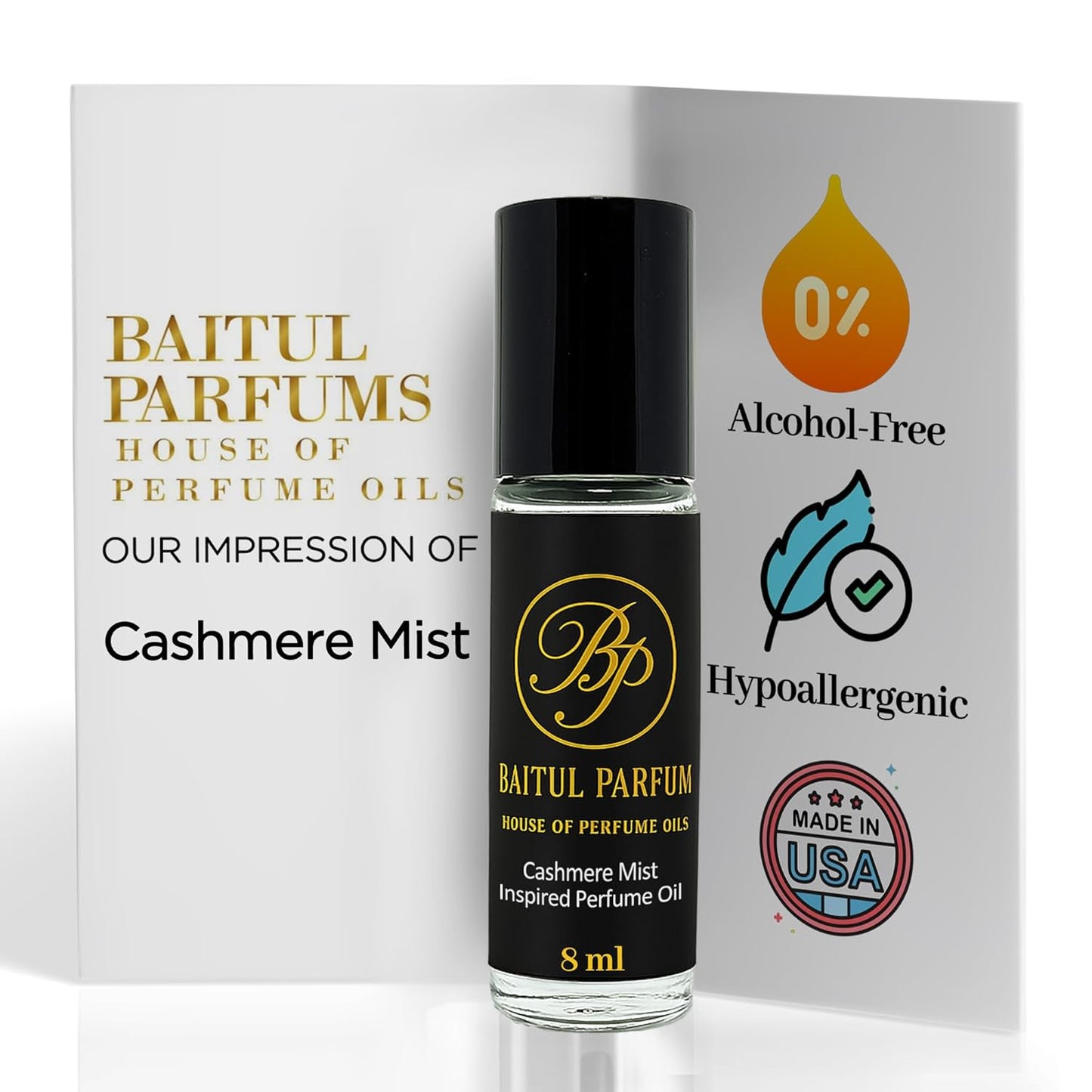 Cashmere Mist Alcohol-Free Perfume Oil - 8ml Travel Size Rollerball | Long-Lasting Clean Scent