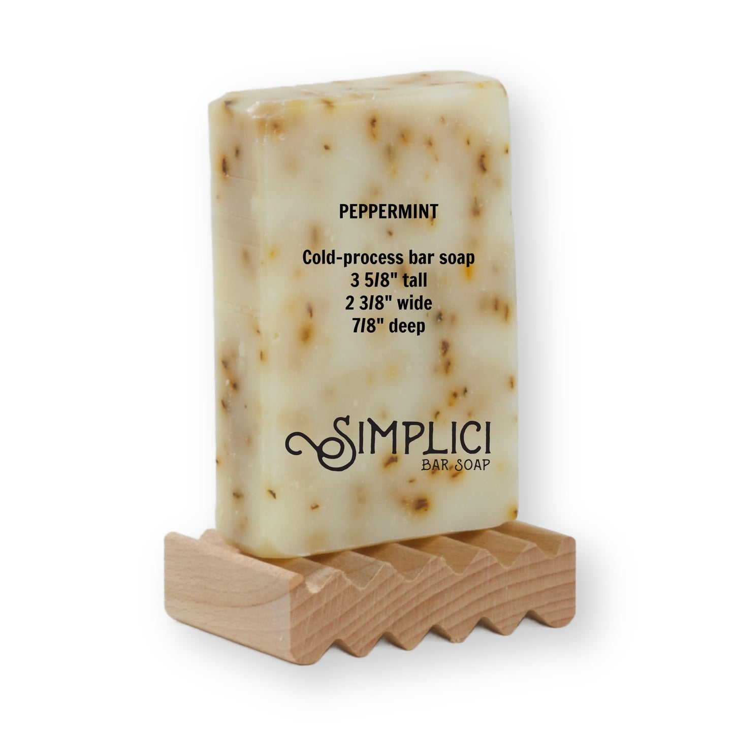 Simplici Peppermint Natural Soap (exfoliating + pure essential oils) 6 Bar Value Bag. Palm Free.