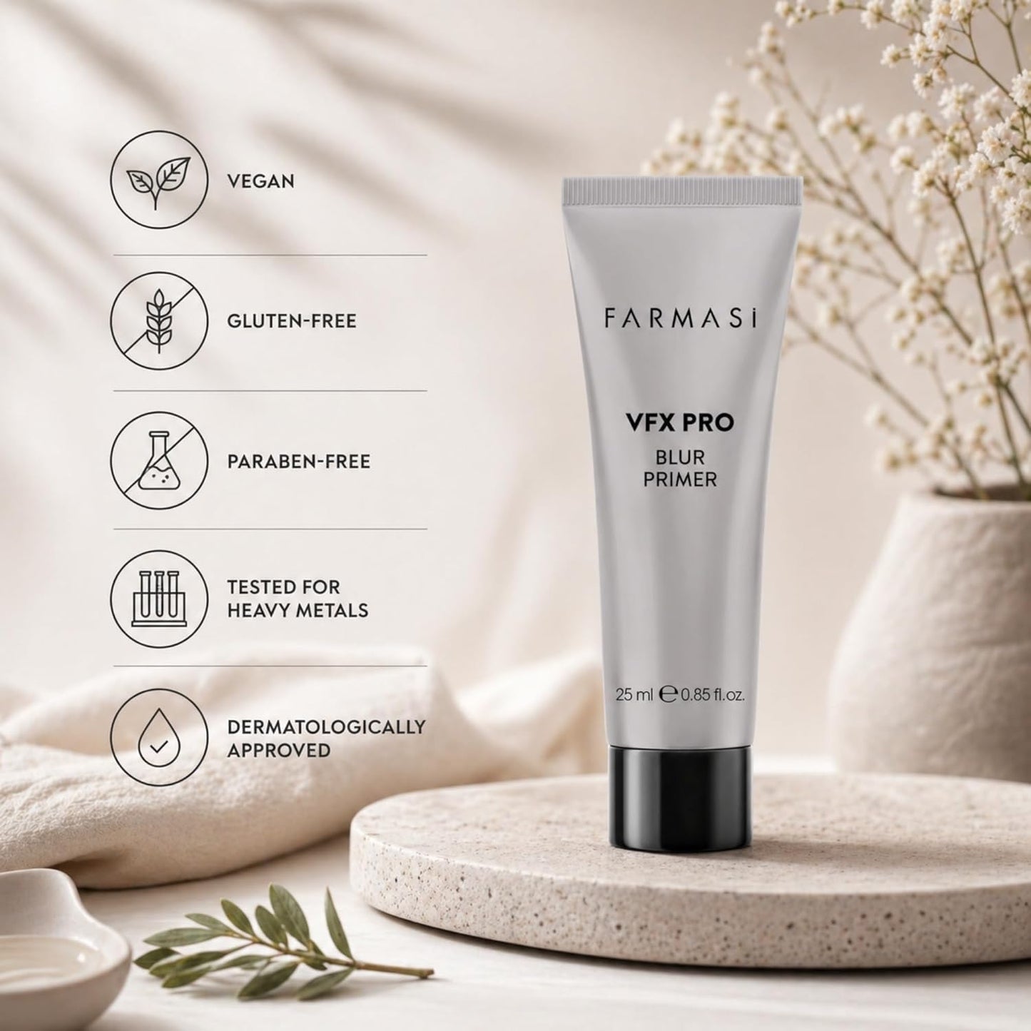 FARMASi VFX Pro Blur Makeup Primer - Smoothing Oil-Free Face Base for Pores & Fine Lines | 0.85 fl oz