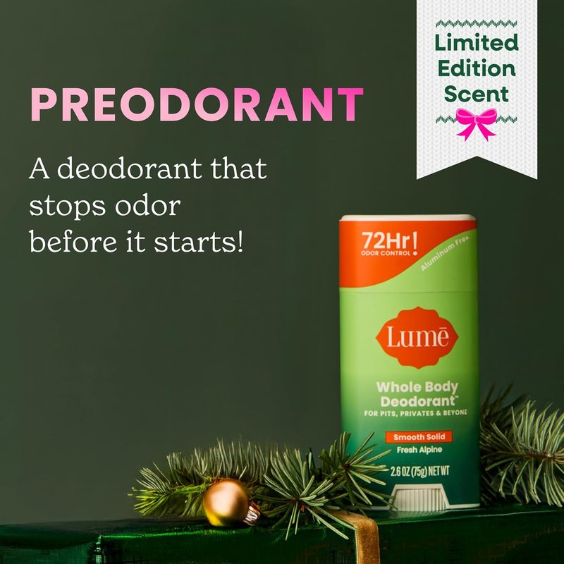 Lume Whole Body Deodorant - 72-Hour Odor Control Solid Stick | Aluminum-Free, Skin-Loving Formula - 2.6 Ounce (Fresh Alpine)