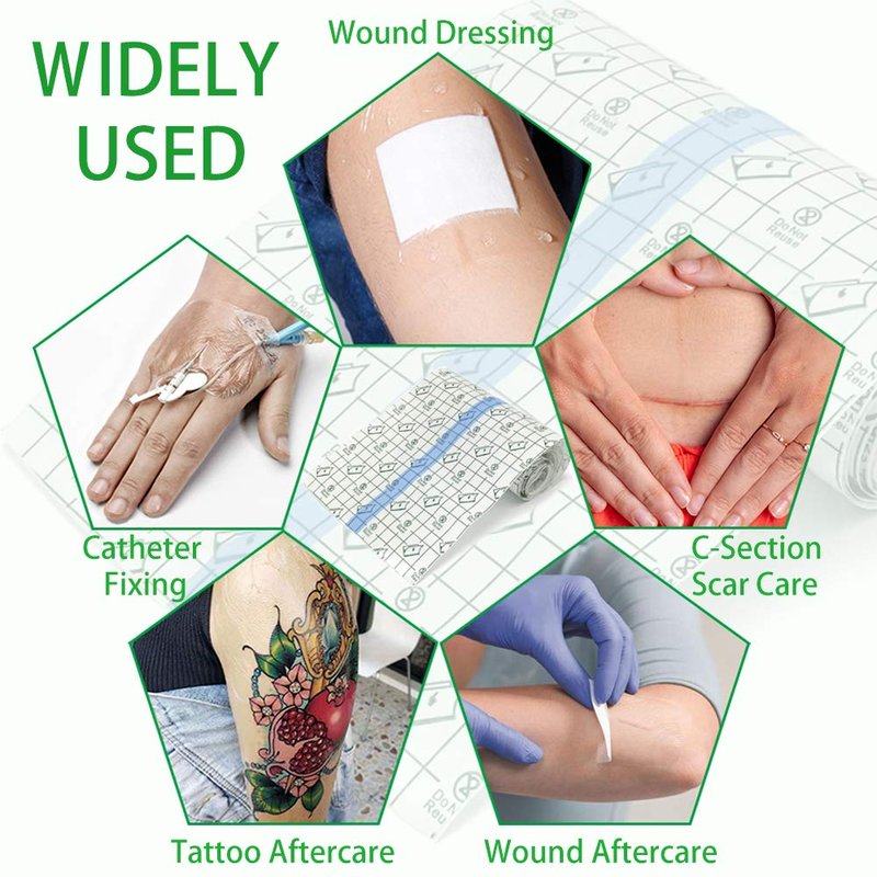 Tattoo Aftercare Bandage Roll 10" x 10 Yard - Waterproof Transparent Film for Tattoo Initial Healing and Skin Repair Adhesive Tattoo Supply Wrap