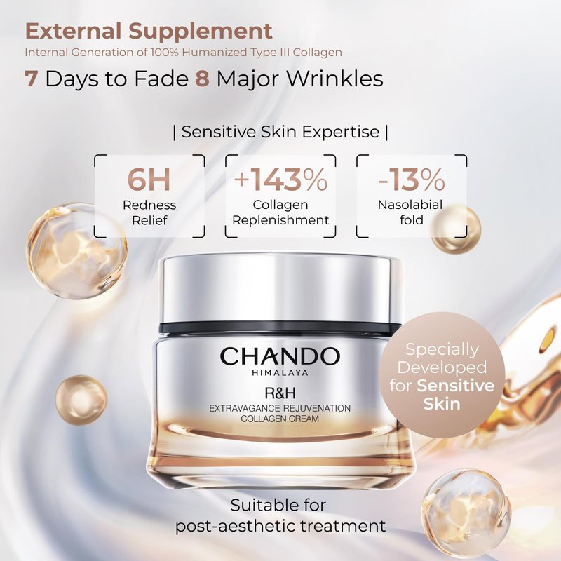CHANDO HIMALAYA Extravagance Rejuvenation Collagen Cream (55g/1.94oz) - Collagen Anti Aging Face Cream Moisturizer for Boosts Skin Renewal and Collagen Replenishment