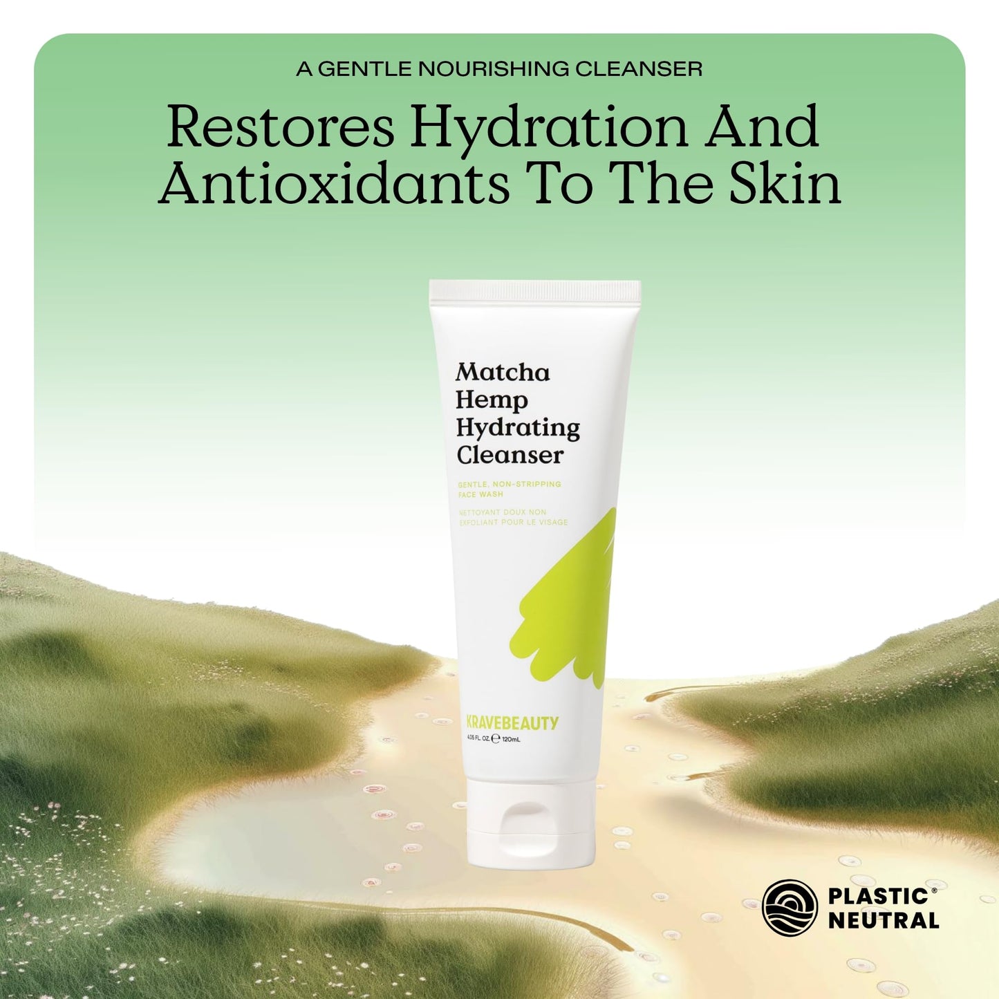 KraveBeauty Cleanse + Protect Duo – Matcha Hydrating Cleanser + Beet The Sun SPF, K-Beauty Simplified Daily Skincare, Gentle & Non-Greasy, Vegan & Cruelty-Free, 4.05 fl oz + 1.7 fl oz