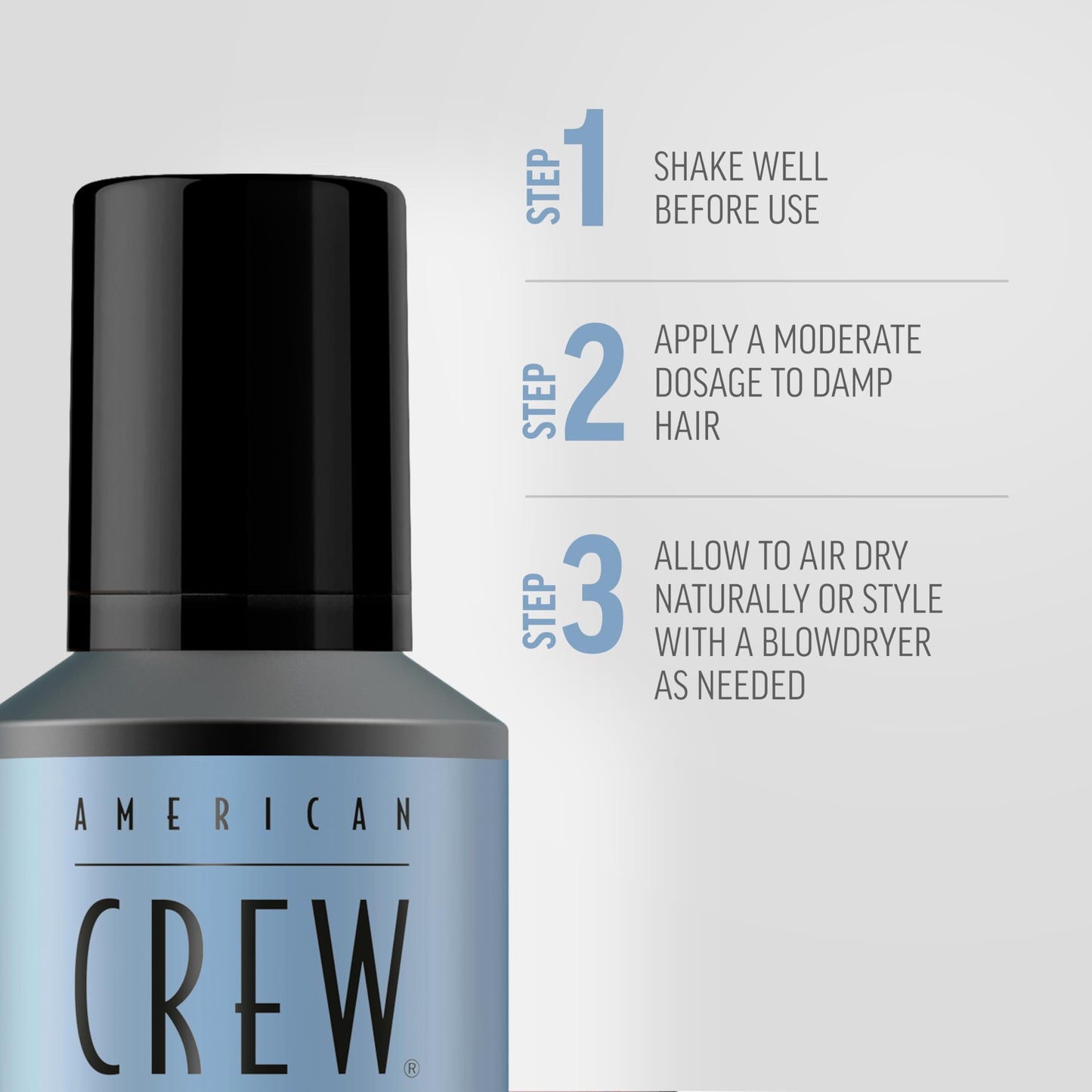 American Crew Men's Fiber Grooming Foam, Medium Hold with Natural Finish, Lightweight Volume for Medium to Long Hair , 6.7 fl oz