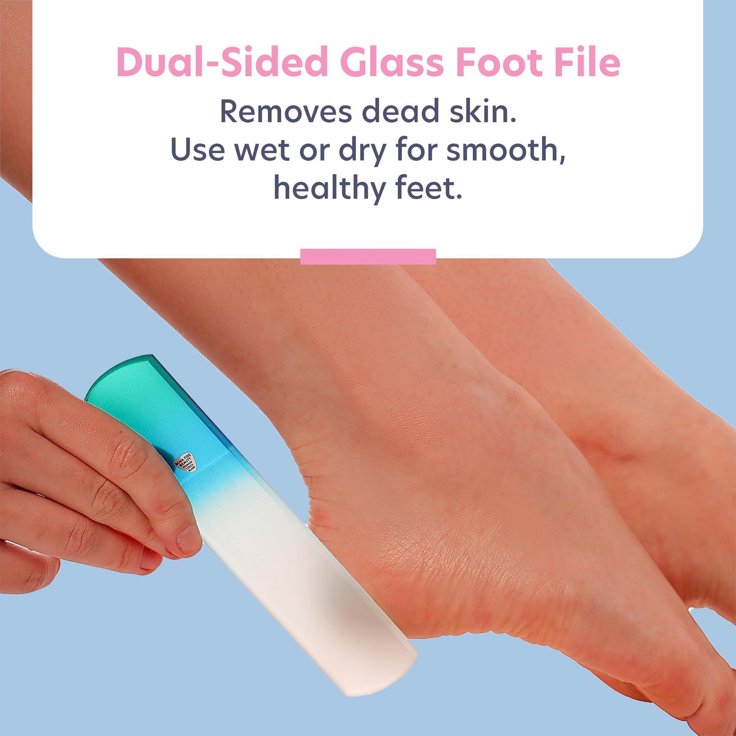 Bona Fide Beauty Czech Glass Gift Set: Foot File, Nail File, Cuticle Pusher