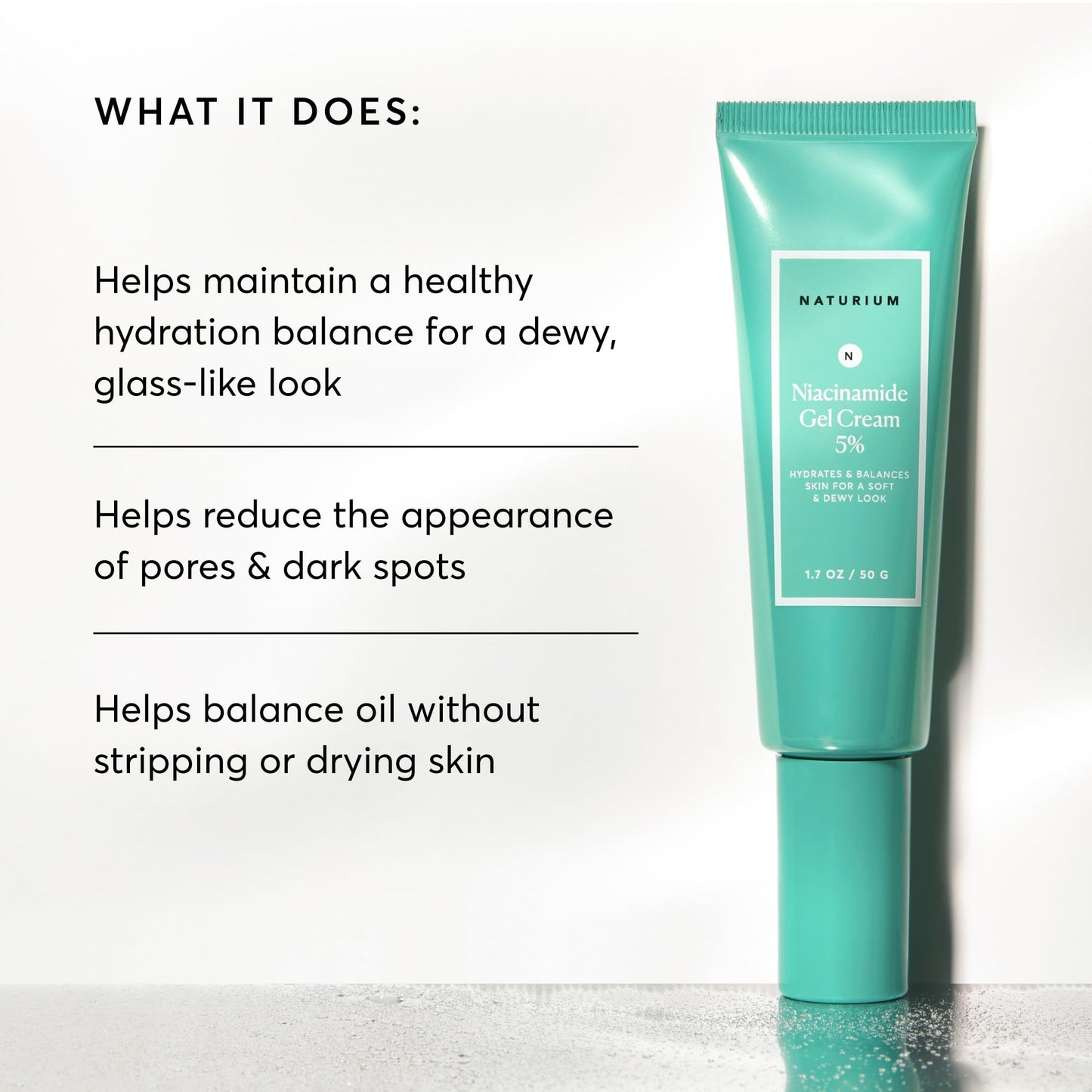 Naturium Niacinamide Gel Cream 5%, Face Moisturizer & Hydrating Skin Care for Healthier-Looking Dewy Skin, 1.7 oz