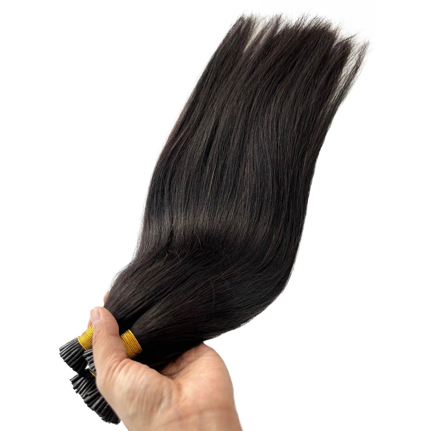 I Tip Hair Extensions Yaki Straight Itips Hair Extensions Human Hair Natural Black 18 Inch 50G Light Yaki Real Human Hair Keratin Tip Extension Bundles for Black Women 50 Strands Per Pack