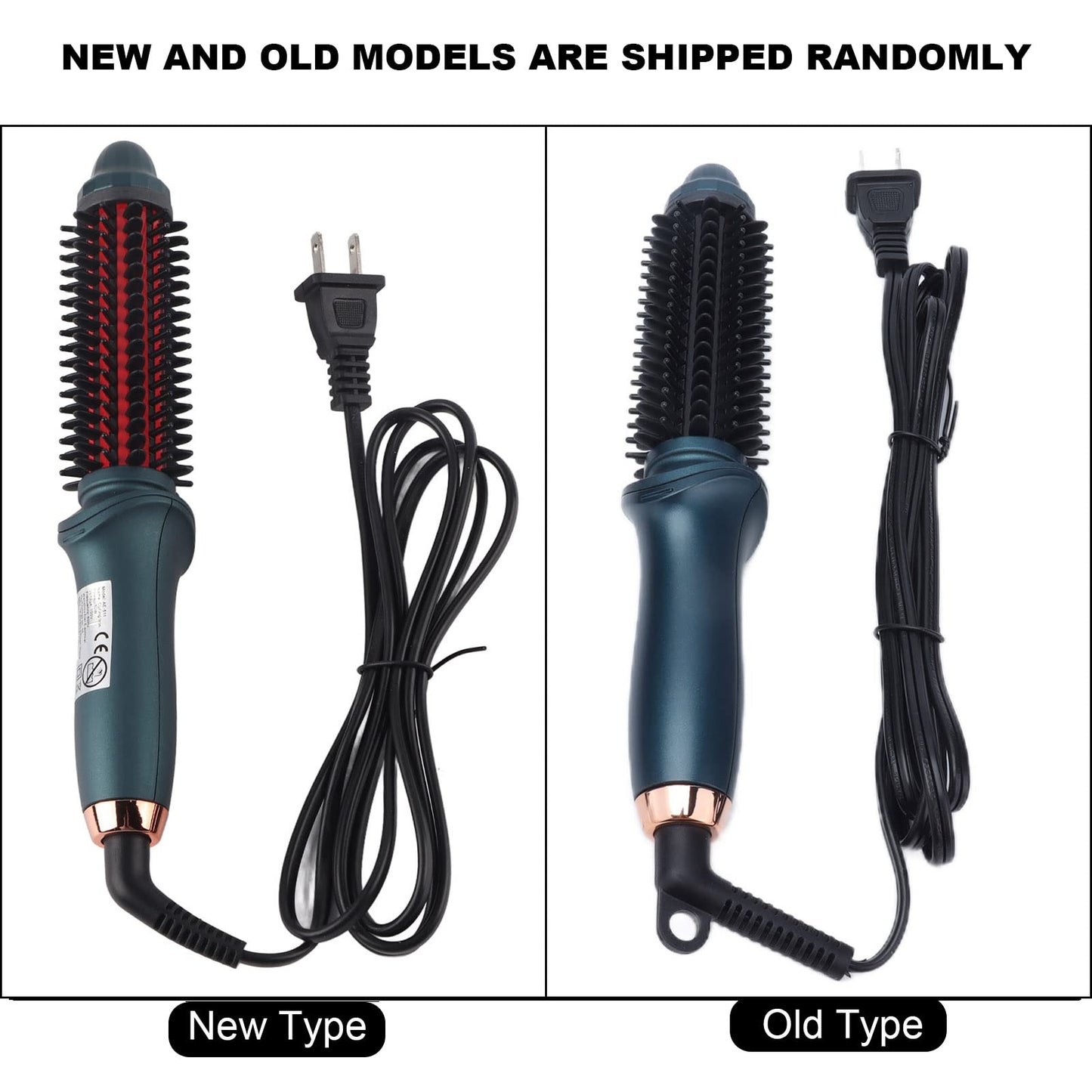 Ejoyous 2 in 1 Curling Brush, Dual Purpose Curling Brush, Anti Scalding Design, Green, Small