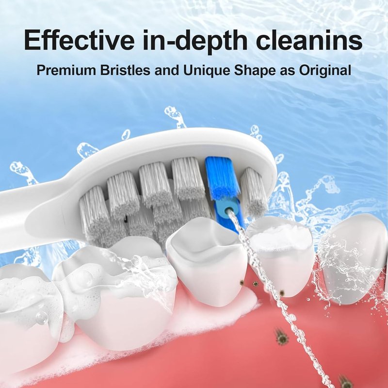 Replacement Brush Heads for Waterpik Sonic Fusion 2.0 - 8 Pack with Protective Caps | Compatible with SF-01W, SF-02W, SF-03, SF-04