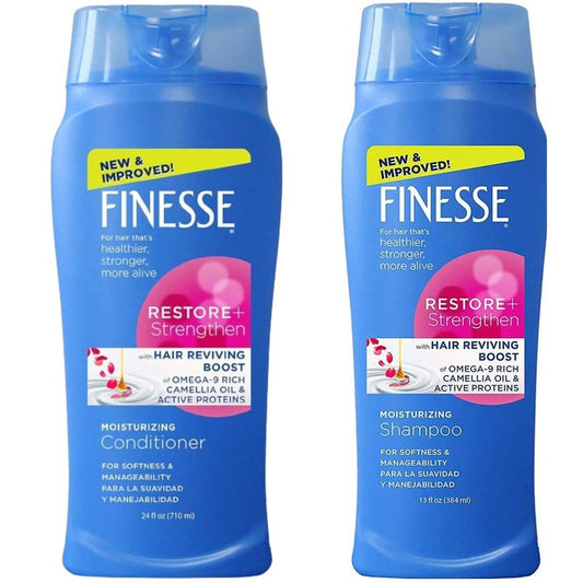 Variety Junction Finesse 13oz Moisturizing Texture Enhancing Restore + Strengthen Shampoo and Conditioner Set