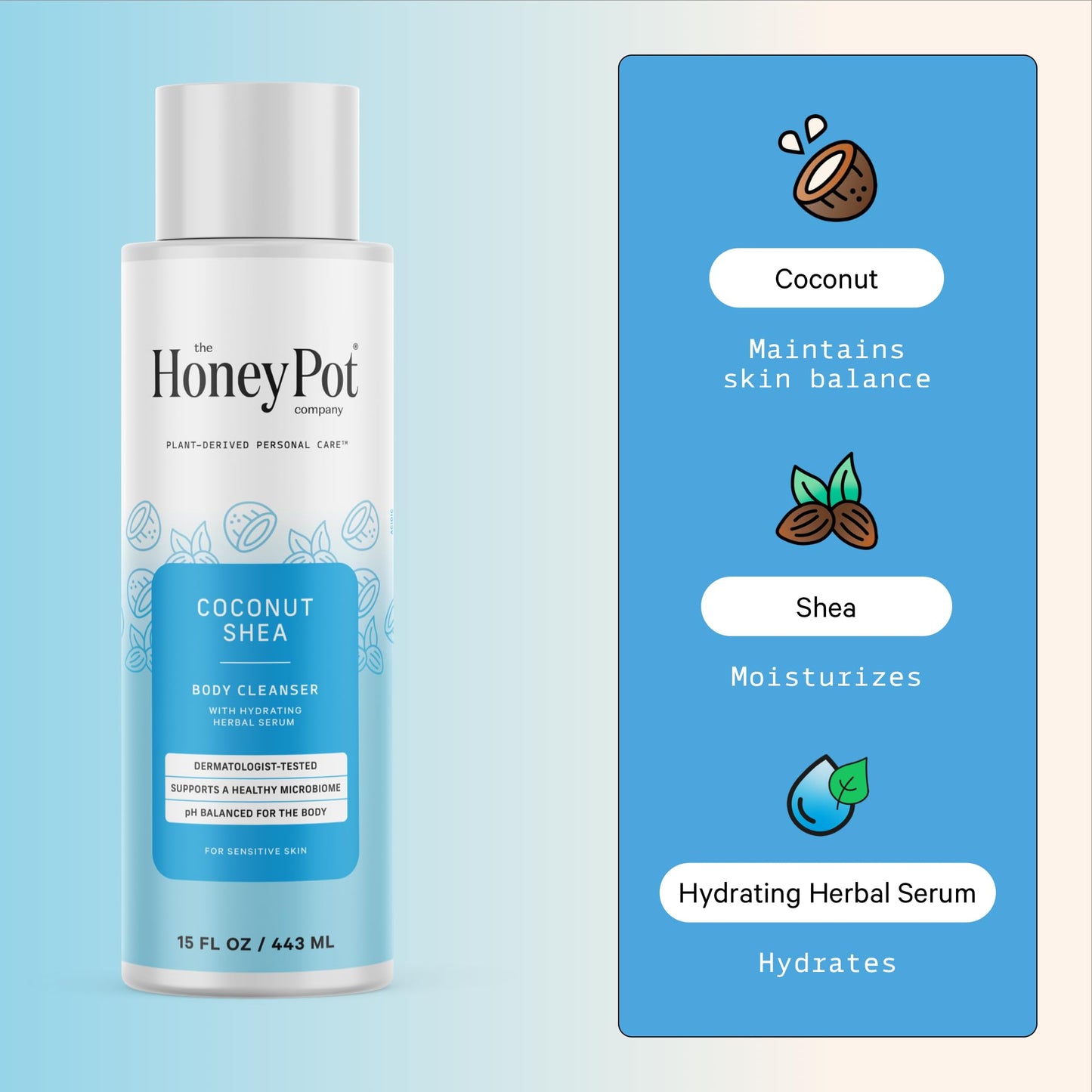 The Honey Pot Company - Body Cleanser - Variety Pack - Coconut Shea, Lavendar Chamomile, and Grapefruit Ylang Ylang