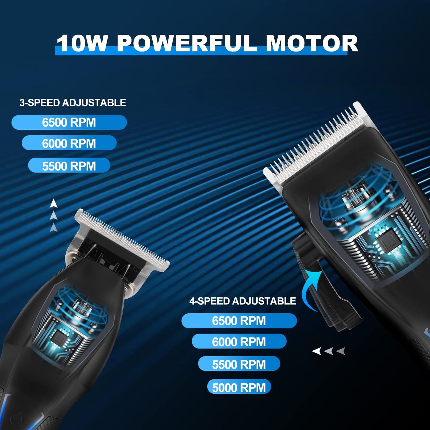 Karrte Professional Hair Clippers and Trimmer Set for Men, T-Shaper Trimmer & Foil Shaver, Nose & Ear Hair Trimmer, Cordless Clippers and Grooming Set, Hair Cutting Kit