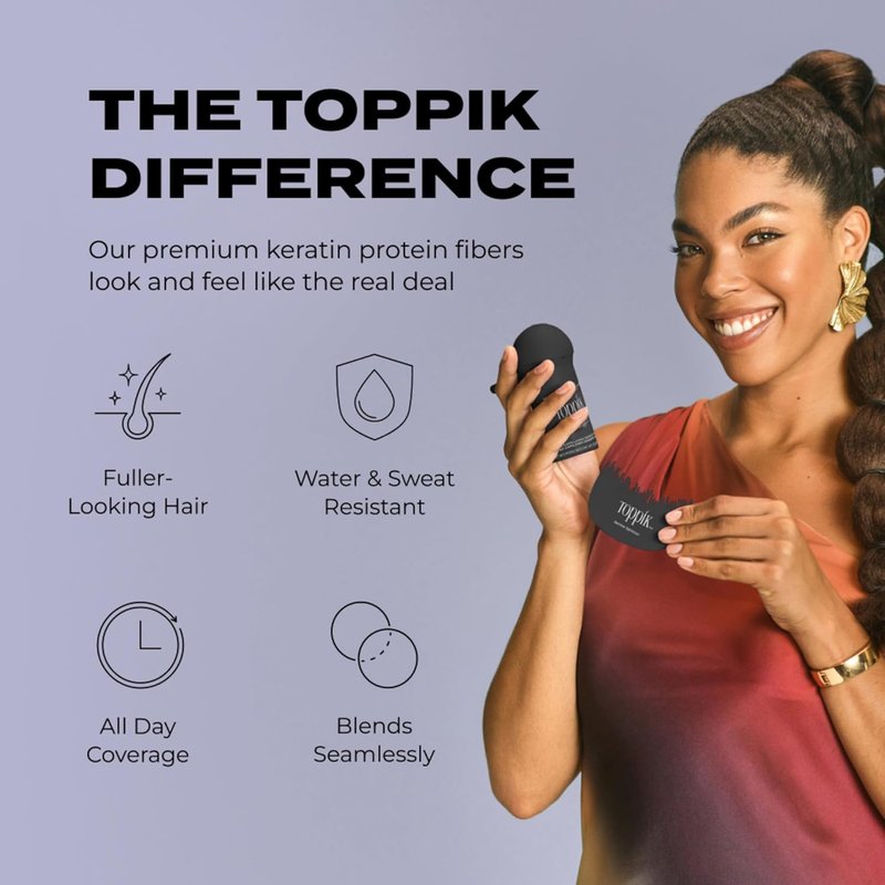 Toppik Hair Building Fibers - Instantly Thicker & Fuller Hair | 9 Shades, 4 Size Options