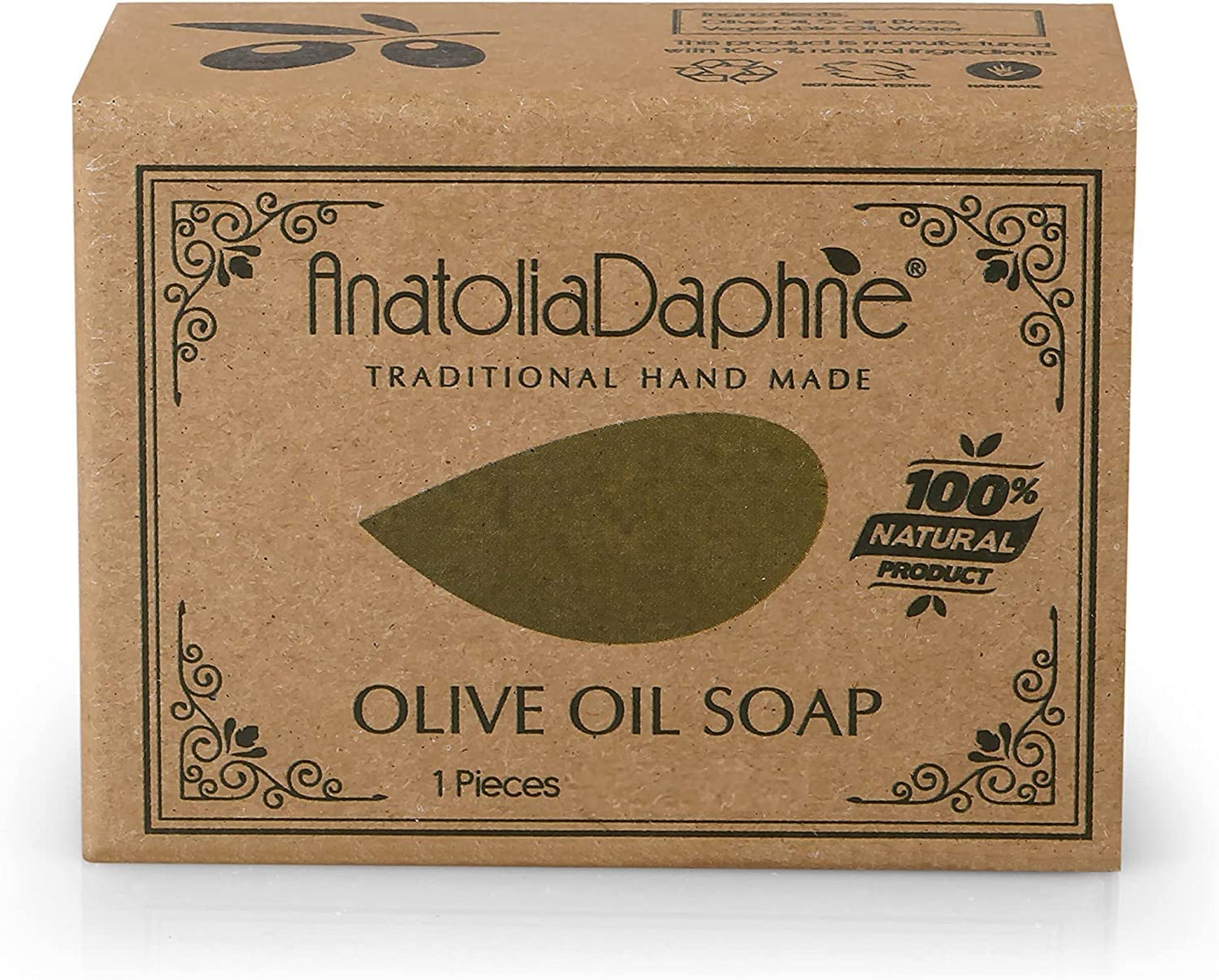 Olive Oil Soap Bar - Handmade 100% Pure Natural & Vegan - 5.3 oz Each Bar (9 Bars)